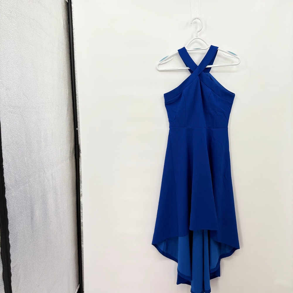 Dresstells Royal Blue High-Low Halter Neck Cocktail Dress New NWT Womens